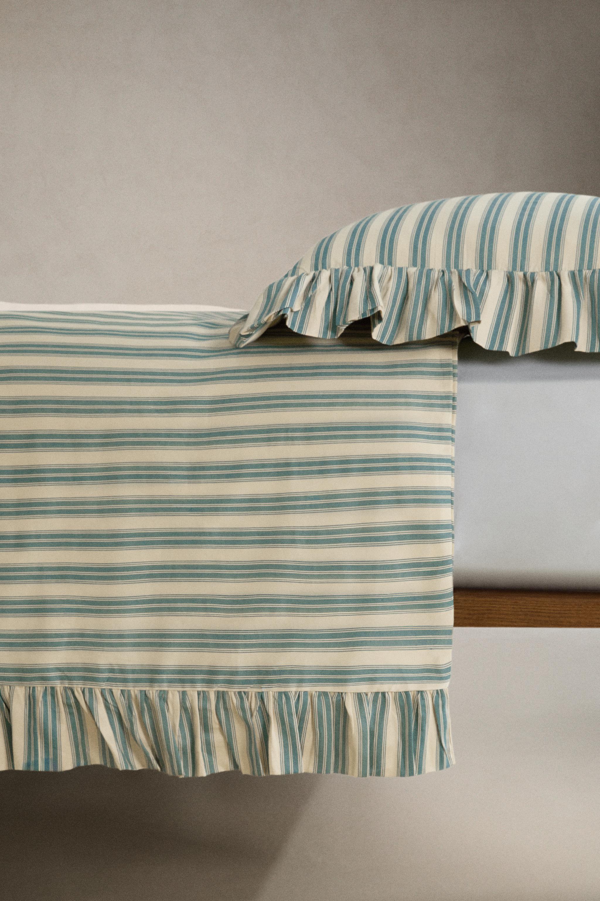 HOUSSE DE COUETTE RAYURES VOLANT | KATHARINE POLE